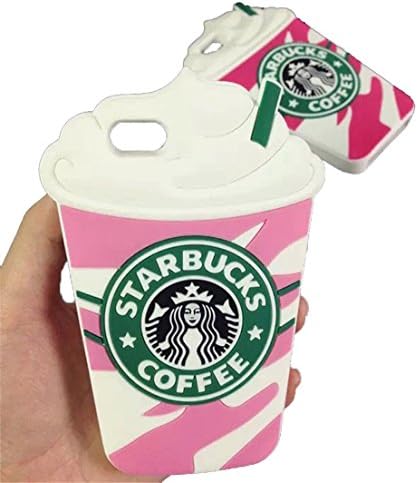 3D Cartoon Starbucks Coffee Cup Silicone Back Case Cover For iPhone 5S (Pink)