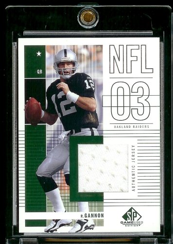 2003 SP Game-Used Rich Gannon Game Jersey Oakland Raiders Football Card - Mint Condition - Shipped In Protective ScrewDown Case!
