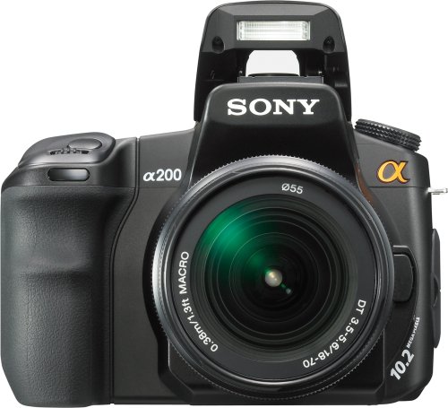 Sony Alpha A200K 10.2MP Digital SLR Camera Kit with Super SteadyShot Image Stabilization with 18-70mm f & 3.5-5.6 Lens image