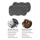 Konjac Exfoliating Sponge with Bamboo Charcoal - 2 Pack - 100% Natural Charcoal Body Sponge for Improving Skin's Look and Feel - Full Body Charcoal Sponge with Attached String for Hanging to Dry (2)