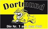 Dortmund Bulldogge Fussball Fahne Flagge Grösse 1,50 x 0,90m
