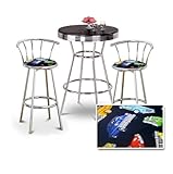 IMAGE OF Chrome Bar Table & 2 Chrome 29