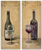 White and Red Wine With Glass Set by Shari White 8x20 Art Print Poster