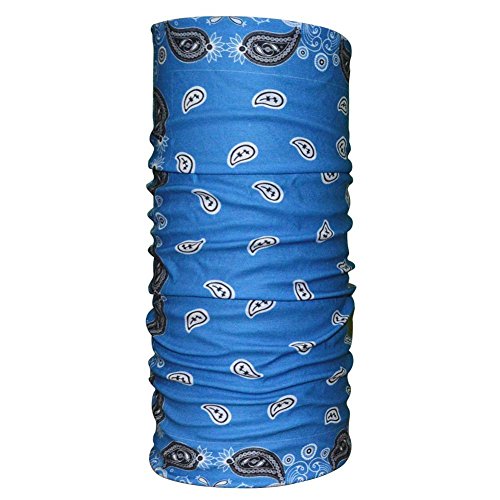 Quick Dry UPF 50+ Anti UV Sports Headwear,Neck Gaiter, Bandana, Balaclava, (blue raindrop)
