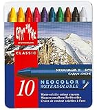 Caran d'Ache Classic Neocolor II Water-Soluble Pastels, 10 Colors