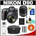 Nikon D90 Digital SLR Camera with 18-105mm VR + 55-200mm AF-S DX Zoom-Nikkor Lens + 8GB Card + EN-EL3e Battery + Case + Accessory Kit