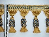 4 High-end Pineapple Tassel Fringe Trim Gold Navy Per Yard