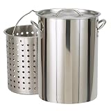 Bayou Classic 1102 102-Qt. Stainless Steel Stockpot with Boil Basket