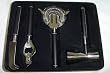 Top Shelf 4 Piece Bartool Set with Leather Handles