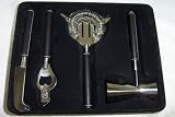Review   / Top Shelf 4 Piece Bartool Set with Leather Handles