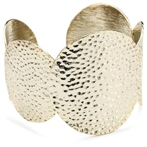 Helene Jewelry Antique Gold Hammered Cuff Bracelet