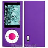 FashionablePerfectFitRubberizedProtectorSkinCoverCellPhoneCase(Hard)withScreenProtectorforAppleiPodnano5thgeneration8GB16GB-PURPLE