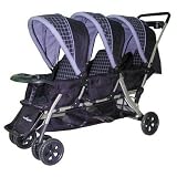 Baby Trend Triplet Stroller in Silver and Black