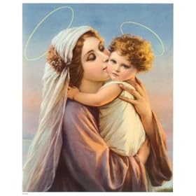 BERGSEE-MADONNA by Unknown. Size 7.62 inches width by 9.60 inches height. High Quality Art Poster Print