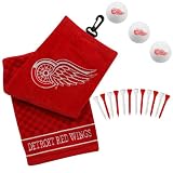 NHL Detroit Red Wings Embroidered Golf Towel, Golf Balls & Multicolored Tees Gift Set