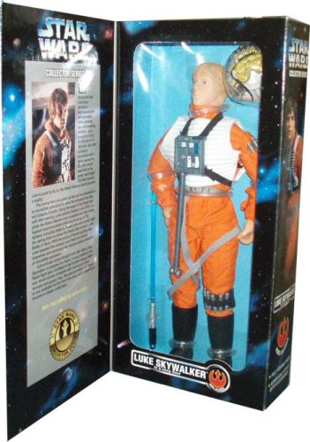Kenner Year 1996 Star Wars Collector Series 12 Inch Tall Fully Poseable Figure with Authentically Styled Outfit and Accessories - Luke Skywalker in X-Wing Gear with Helmet and Visor, Harness and Lightsaber