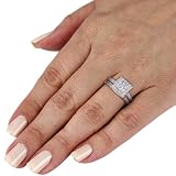 1/2ct Pave Princess Diamond Bridal Set in 14k White Gold (GH SI3 Size 4 9) 51F09M0tW8L. SL160 1/2ct Pave Princess Diamond Bridal Set in 14k White Gold (GH SI3 Size 4 9)
