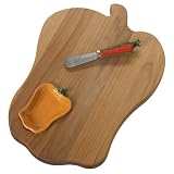 Out of the Woods of Oregon Orange Bell Pepper Shaped Board with Dipping Bowl and Spreader