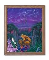 Virgo Leo Lion Zodiac Stars Astrology Home Decor Wall Picture Oak Framed Art Print