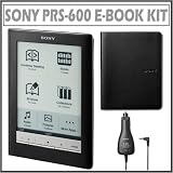 Sony PRS-600 Electronic Book Reader in Black w/ Premium Cover and PRS-ACC1 Car Charger