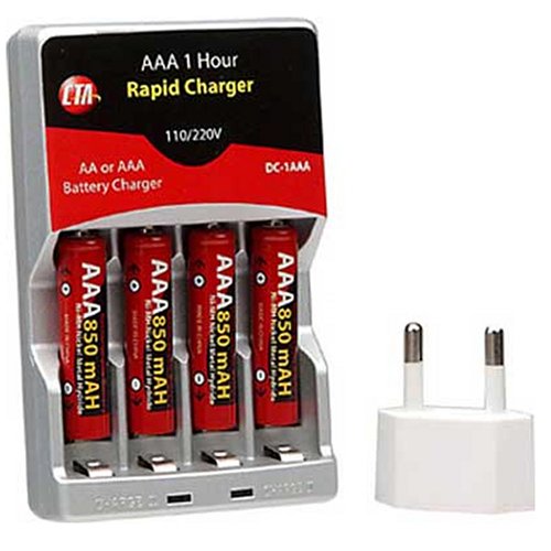 CTA Digital AAA NiMH 4-pk Batteries w/charger ( DC-1AAA )