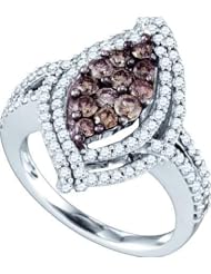 1.58CTW COGNAC DIAMOND LADIES FASHION RING
