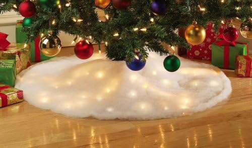 Collections Etc - Led Lighted Snow Tree Skirt