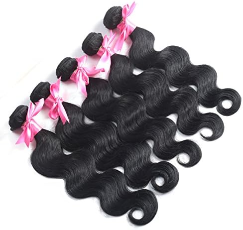 Badshop Malaysian Virgin Hair Body Wave Natural Color 4Bundles Bundle 8A Grade Unprocessed Human Hair Weave Extensions (22 24 26 28Inch)