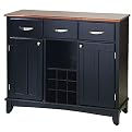Hutch-Style Buffet- Black/ Oak