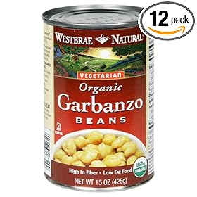 Westbrae Natural Vegetarian Organic Garbanzo Beans, 15-Ounce Cans (Pack of 12)