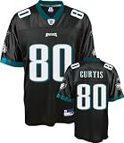 Kevin Curtis Jersey: Reebok Black Replica #80 Philadelphia Eagles Jersey - Medium
