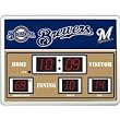 Milwaukee Brewers Scoreboard Clock Thermometer 14"x19" ScoreBoard/Clock/Therm-Milwaukee Brewers - MLB Baseball Fan Shop Sports Team Merchandise