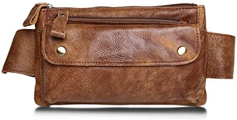 Vintage Men's Leather Outdoor Waist Pack Bum Bag Hip Belt Bag Security Money Pouch