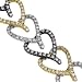 18K Tri Color Gold Womens Diamond Heart Bracelet 4.46 Ctw