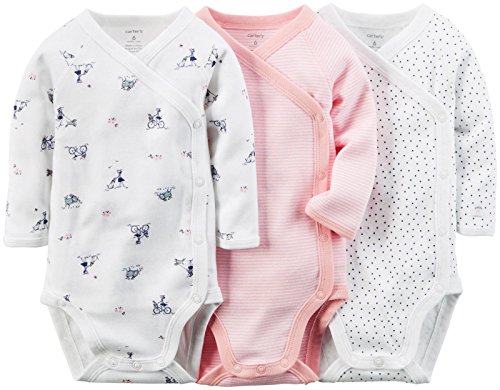 Carter's Baby Girls' 3 Pack Side Snap Bodysuits (Baby)