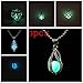 Teardrop Blue Glow in the Dark Necklace Jewelry Pendant Steampunk Fairy Magical