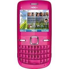 Nokia C3-00 Smartphone (6.1 cm (2.4 Zoll) Display, Bluetooth, 2 Megapixel Kamera, QWERTZ-Tastatur) pink