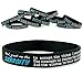 SERENITY PRAYER SILICONE BRACELETS, BULK 10-PACK - Unisex Black w/ Teal & White Print - Serenity Prayer Silicone Rubber Bracelet Wristbands for Men Women Adults