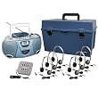 Hamilton and Buhl Listening Center, 6 Station, CD Boom Box, Personal Leatherette Headphones with Vol