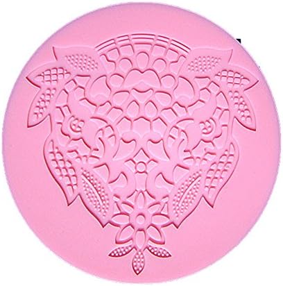 Longzand Molds DIY Cake Decorating Mold with Silicone Lace Mold Mat, Fondant Mold and Silicone Sugar Craft Molds, Pink