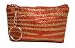 Change Purse Coin Pouch Holder with Key Chain Ring, Red Glittery Animal Zebra Print C...