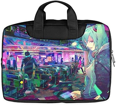 AOIKH Custom Laptop Bag Hatsune Miku Computer Shoulder Bags 15 Inches Nylon Waterproof(twin sides)