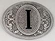 MONOGRAM LETTER "I" ENAMEL BELT BUCKLE
