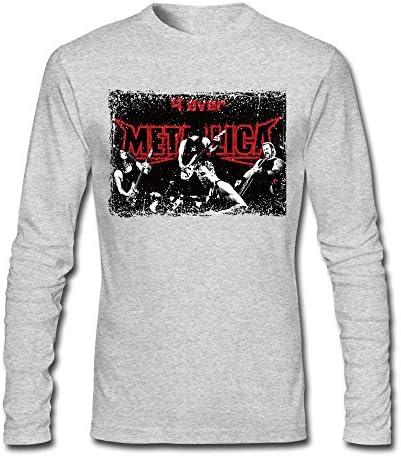 Men's Kirk Hammett Thrash Metal Heavy Metallica T-Shirts HeatherGray Long-Sleeve