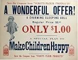 1910 Voight's Flour Antique Doll Vintage Antique Advertising Poster