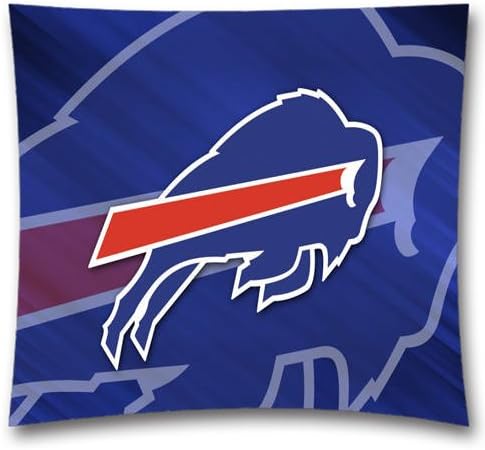 AM Personalized NFL Buffalo Bills Teams Cotton Square Decorative Throw Pillow Covers for Couch Sofa and Bed 18x18 Inch (45x45 cm) Footbal Theme 309