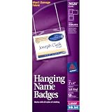 Avery Top-Loading Hanging Name Badges, 3 x 4 Inches, White, Box of 50 (74520)