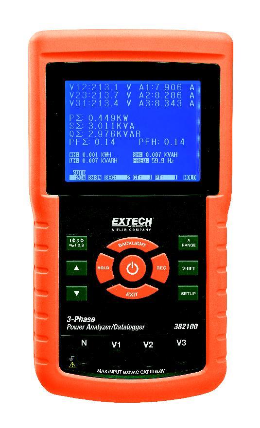 Extech 382100 1200A 3Phase Power Analyzer/Datalogger Home