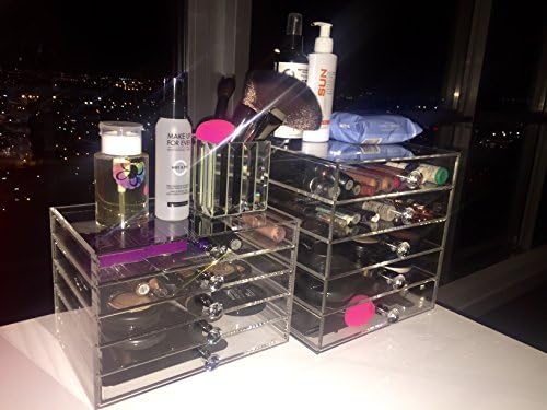 MyAcrylics Acrylic Makeup Organizer 5 Drawer with Crystal Knobs Kate