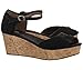 Toms Women's Platform Wedges Black Metallic Burlap 10002808